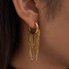 Women Classic Trendy 18K Gold Color Plated Chain Tassel Drop Earrings Hypoallergenic Waterproof Stainless Steel Jewelry Party