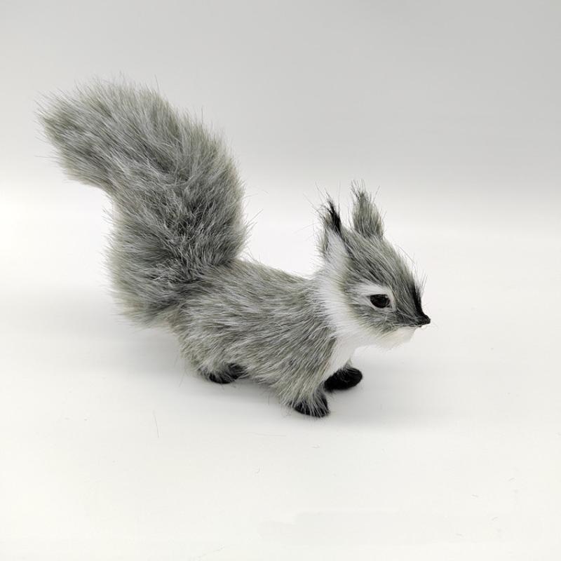1Pcs Miniatures Plush Simulation Squirrel Ornaments Mini Artificial Squirrel Figurines Fake Animal Christmas Table Decoration