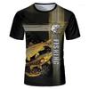 Outdoor 3D Printed Fishing Pattern Fashionable Men's Round Neck Short Sleeved T-shirt