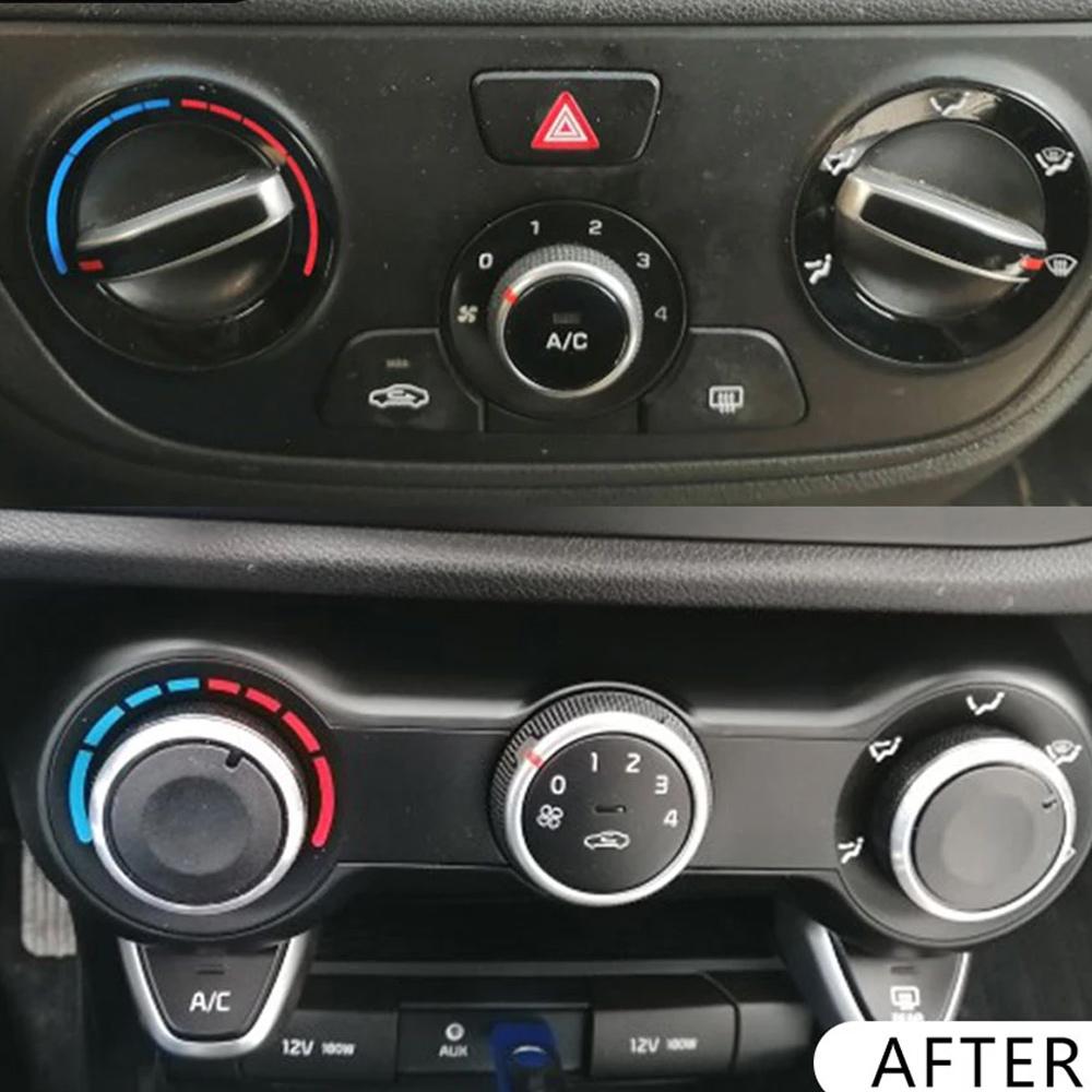 Durable 2Pcs/set Car Air Conditioning Knob AC Heat Control Switch Knobs for Hyundai Solaris 2017 - 2021 for Kia Rio K2 KX Cross