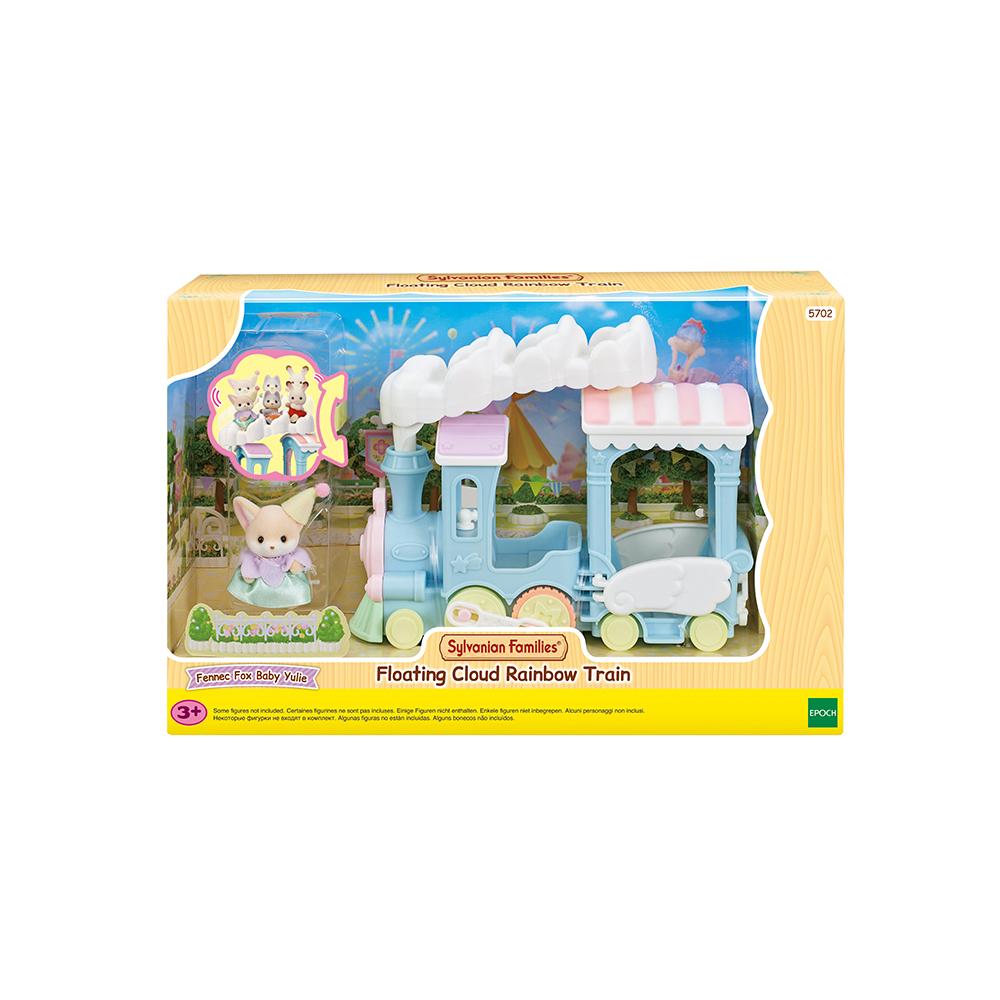[Toytron] Sylvanian Families Fennec Fox Family & Rainbow Cloud Train Set (Toytron 5696 + 5702)
