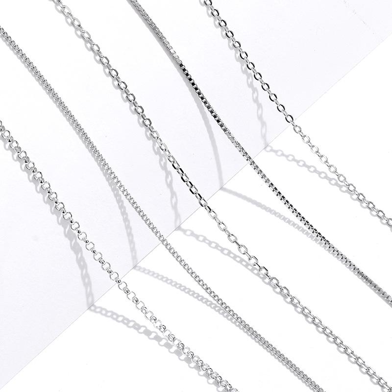BAMOER Classic Basic Chain 925 Sterling Silver Lobster Clasp Adjustable Necklace Chain