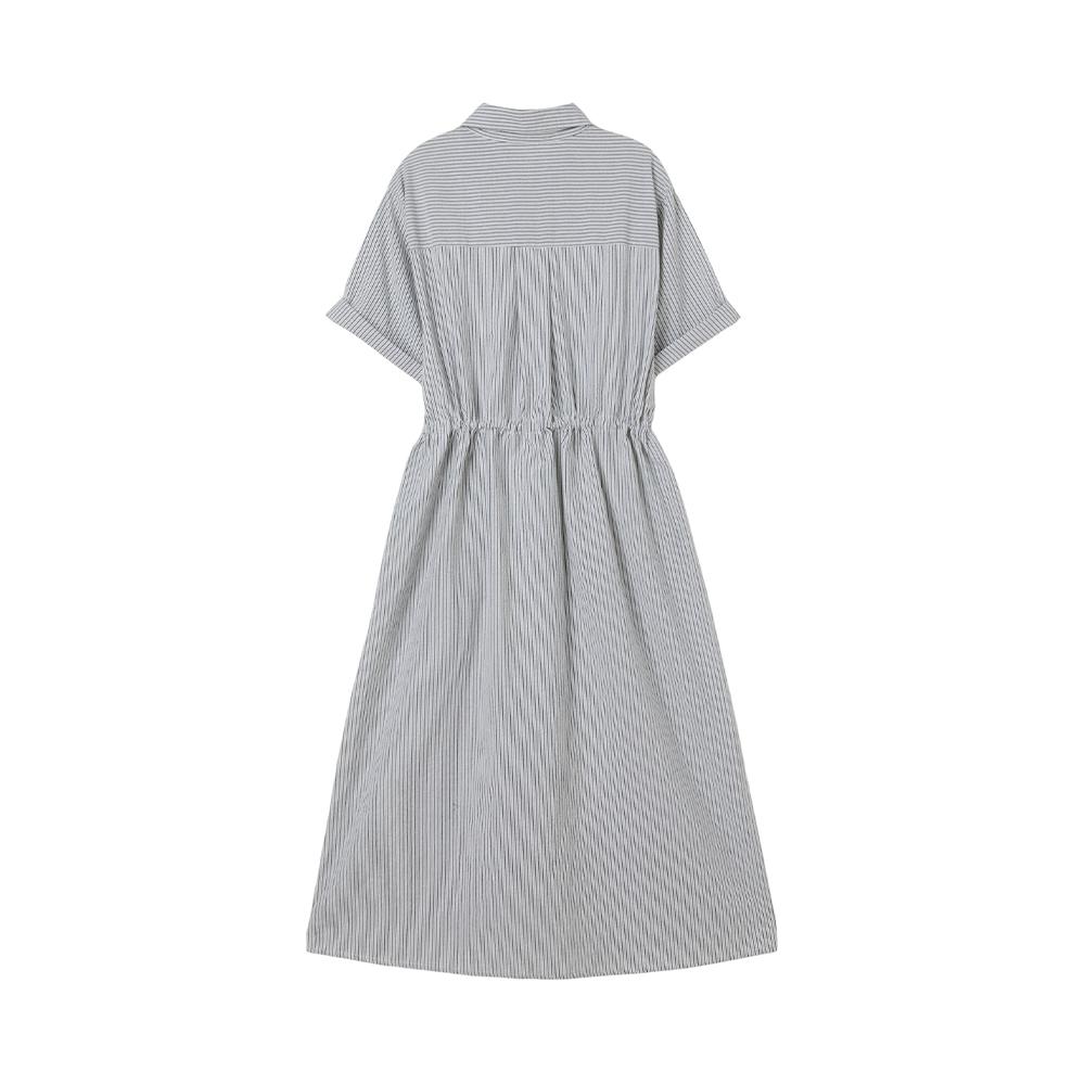 Rap Striped Shirt Long Dress As2Wo591