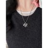 Zircon Pony Flower Pendant Necklace - Cold Style Sweater Chain Jewelry
