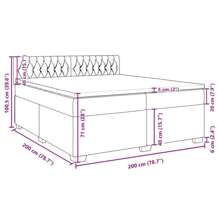 VidaXL Sommier à lattes de lit avec matelas Noir 200x200 cm Tissu 3288311