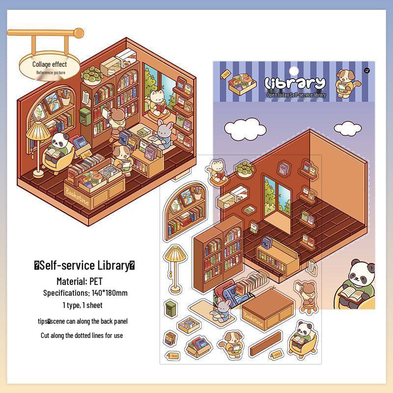 Infeel.Me 2.5D Scenery Stickers - 6th Edition Student Miniature Decoration Stickers
