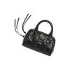Gucci GG Matelassé Gold Logo Studded Design Canvas Shoulder Strap Leather Handle Boston Bag Small Women bags Black 727793-UM8HG-1046