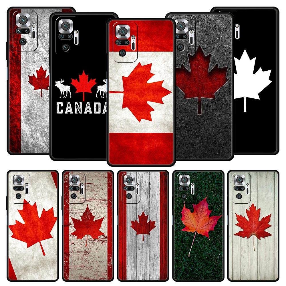 Maple Canada Flag Love Football Phone Case For Xiaomi Redmi Note 14 13 5G 10 11 12 Pro Plus 4G 14C 13C 12C 10C Black Cover