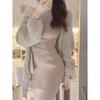 Autumn/Winter Internet Celebrity Salt Style Streetwear: Pure Style Temperament Two-Piece Knit Sweater Dress.