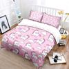Unicorn Clouds Stars Pink Background Print Bedding Set 1 Duvet Cover 2 Pillowcases For Adult And Children Luxury Gift Full Size