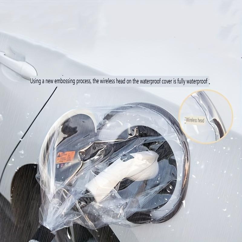 Newly Upgraded Electric Car Side Charging Port Rain Cover – Transparent Headstock Charger Port Cover, Waterproof Charging