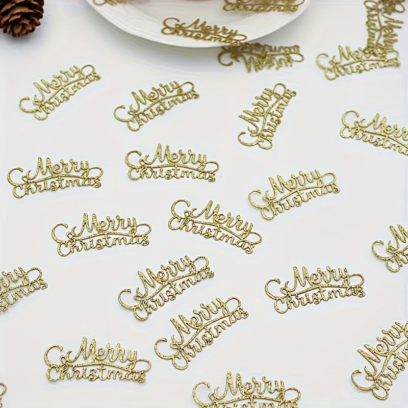 50Pcs Merry Christmas Golden Confetti - Christmas Party Table Decoration Tossable Confetti 50Pcs