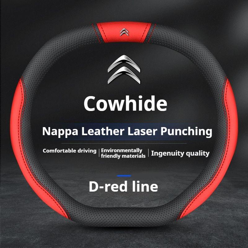 YJTHM1 Leather Car Steering Wheel Cover for Citroen C4X C5X C3 C5 Aircross e-Berlingo C4 Cactus C4 Picasso DS3Auto Interior Accessories