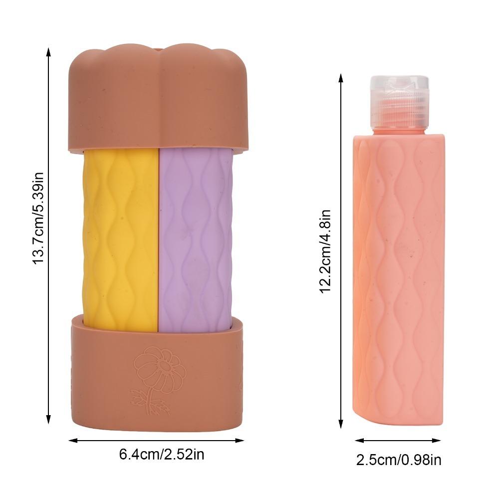 

4 in 1 Travel Bottle for Toiletries Silicone Squeeze Bottle Cute Travel Container Body Wash