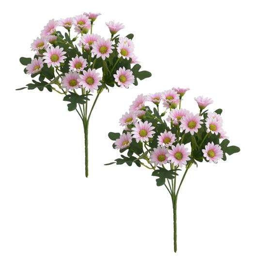 Faux Chrysanthemum Bundle UV Resistant Autumn Artificial Flowers Outdoor Realistic Faux Plants for Patio Porch Window Box Indoor Vase Decor