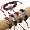 Unisex Eight Diagram Faux Leather Rope Weave Charm Infinity Multilayer Bracelet for Party