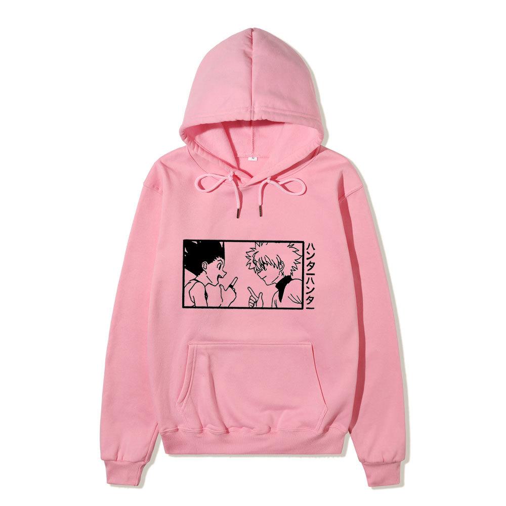 Hunter X Hunter Anime Graphic Print Hoodie Men Women Winter Fleece Warm Pullover Sweatshirt Casual Loose Hooded Top for Autumn Daily Street Wear