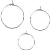 100 Stück Weinetikettierung Silber Metall Weinglas Anhängerringe Drahtringe Getränkemarkierer 20mm-35mm Weinglasringe 7
