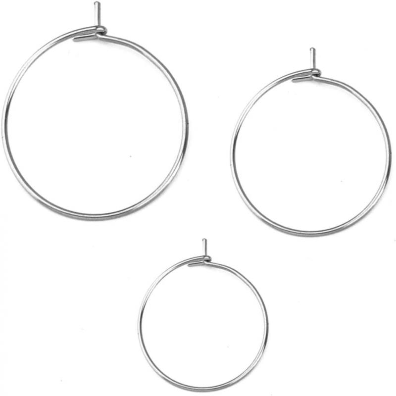 100 Stück Weinetikettierung Silber Metall Weinglas Anhängerringe Drahtringe Getränkemarkierer 20mm-35mm Weinglasringe 7