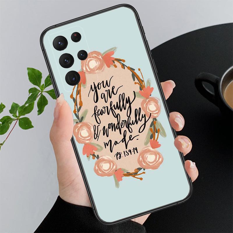 Phone Case for Samsung Galaxy A52S A04S A21S A33 A23 A13 A14 A32 A52 A53 A54 A51 A71 M51 Bible verse Jesus Christian Case