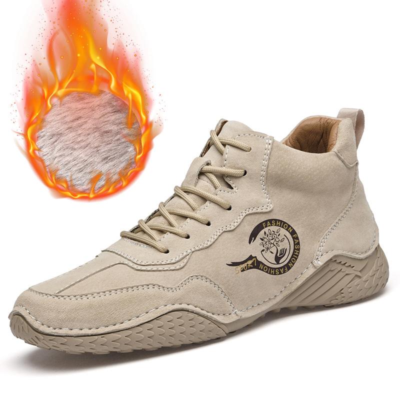 

Чоловічі осінньо-зимові моделі, великий розмір вісім-крючкова риба, свиняча шкіра, високі черевики Мартін з оксамитом на вибір. 46