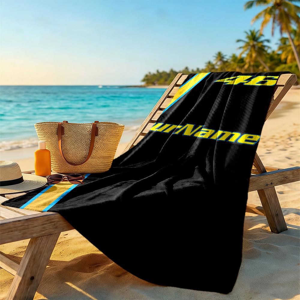 Doctor46 Customizable Name Beach Towel Quickdry Soft Microfiber Ideal For Travel Outdoor Swim Pool Yoga Surf Camping Hiking Gym Gift Holiday