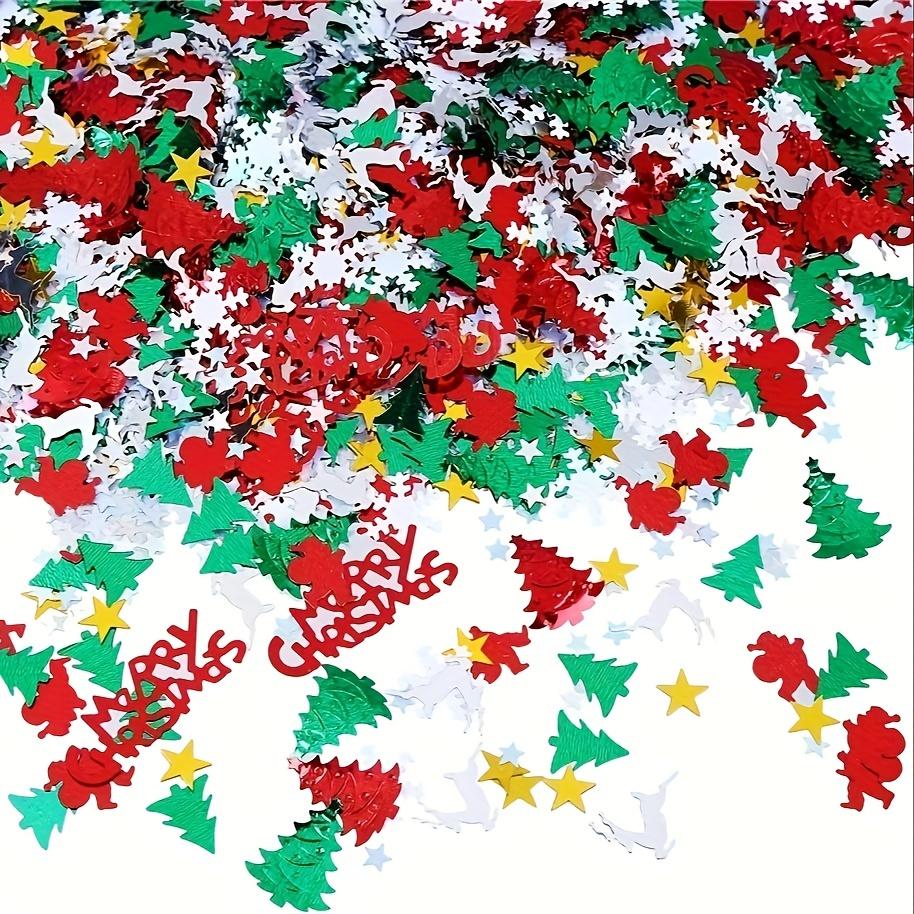 1 Set Weihnachten Neujahr Metallfolie Konfetti Weihnachtsbäume Kranz Pailletten Glitzer Rot Grün Silberne Dekorationen