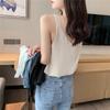 Chiffon Halter Vest Women's Summer V-neck Double-layer Loose Slimming Outside Wear with White Bottom Shirt Top