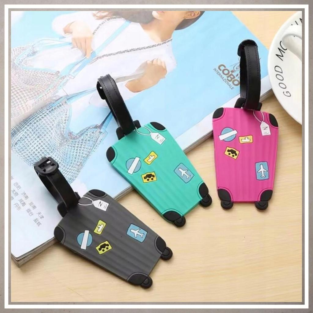 Luggage tag for travel, suitcase, plane, PINK