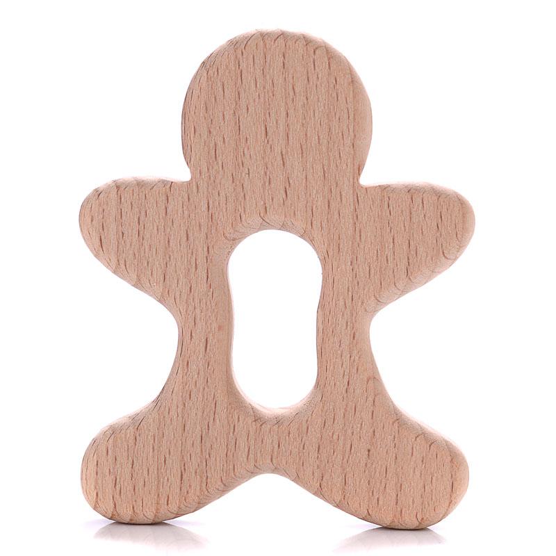 5Pcs Baby Animal Beech Wood Teething Rodent Flowers Clouds Tiny Rod Wooden Teether For Baby Pacifier Chain Pendant Chew Toys