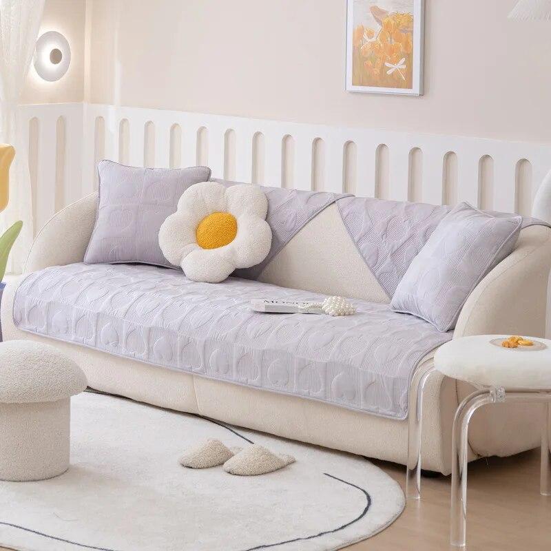 Four Seasons Universal Sofa Cushion Living Room Non-slip Sofa Cover Cotton Fabric Art Couch Cover Cushion Leather Sofa Cover