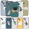 Cute Animals Cat Cartoon Phone Case For iPhone 17 16 15 Pro Max 11 12 13 14 7 8 Plus SE 2020 X XR XS Cover Soft Black