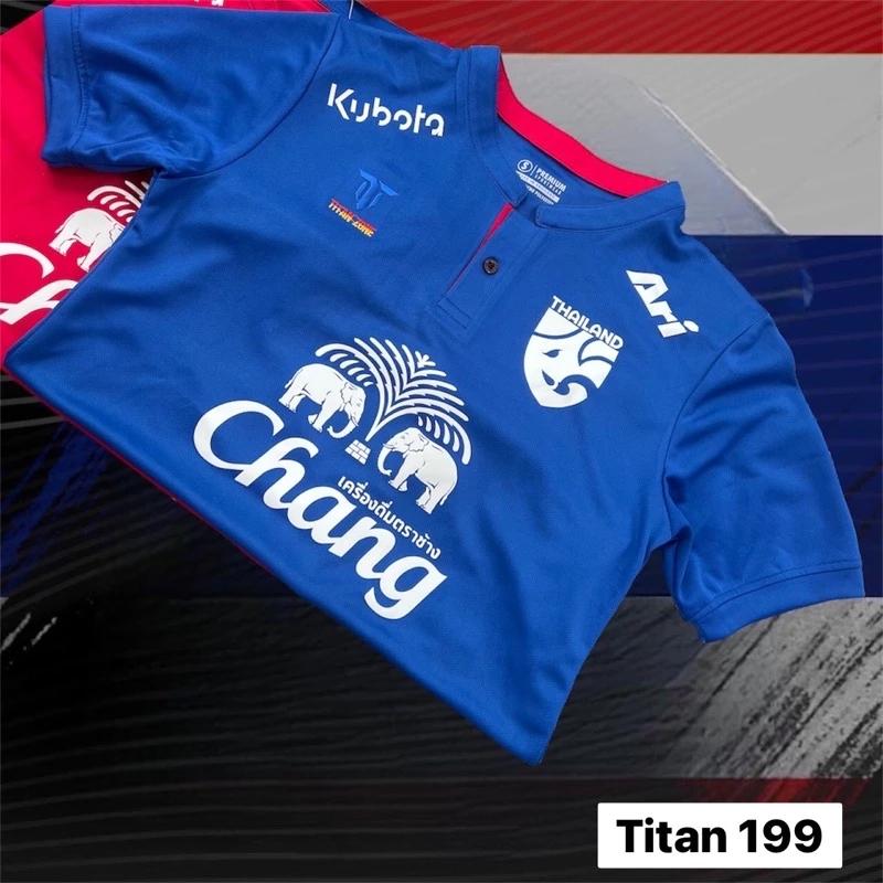 THAJSKO Fotbalový národní trénink JERSEY CHEER Tisk Rychle schnoucí košile Polo Polyester Krátký rukáv Uniforma Logo Elephant Sport Outdoor