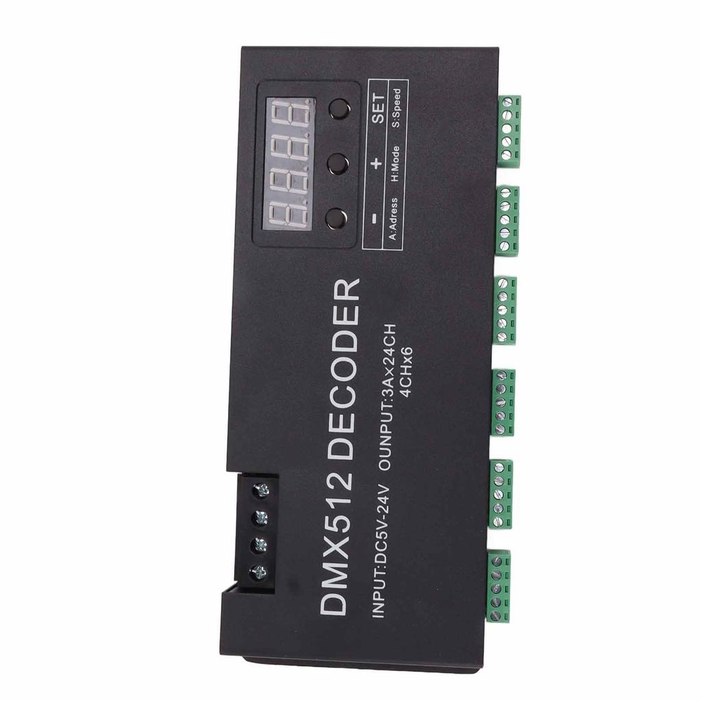 24 Channel Decoder Digital Display RGBW DMX512 Dimming Driver LED Controller for Stage Bar DC5V‑24V