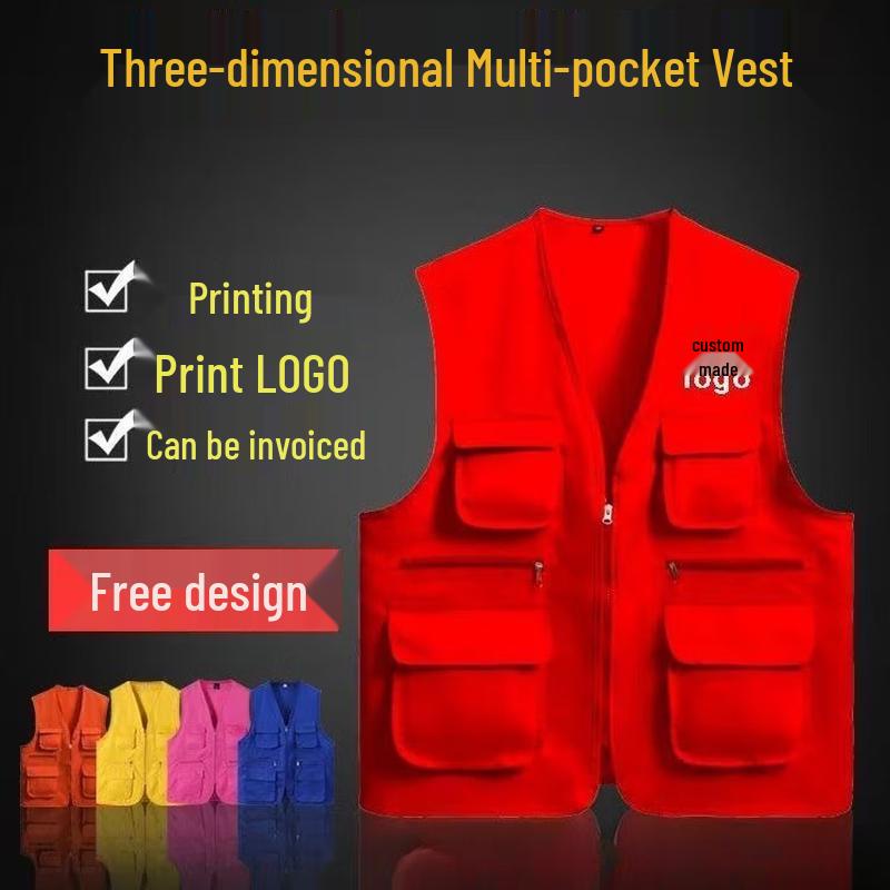 Multi-Pocket Rescue Team Work Vest with Custom Print
