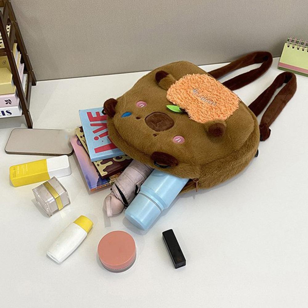 Stuffed Capyabra Plush Bag Plush Cartoon Doll Bag Children's Gift Capyabra Backpack  Gifts