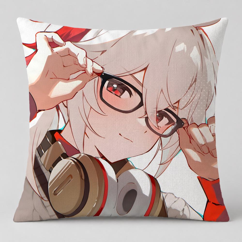 Game Kaedehara Kazuha Cushion Cover Short Plush Cushion Cover Double Sided Print Washable Sofa Pillowcase Home Decor Gift