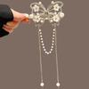 Elegant Butterfly Tassel Hair Stick with Rhinestone Pearl Detail Flower/Velvet Rose Design Retro Chinese Style Women's Accessory
