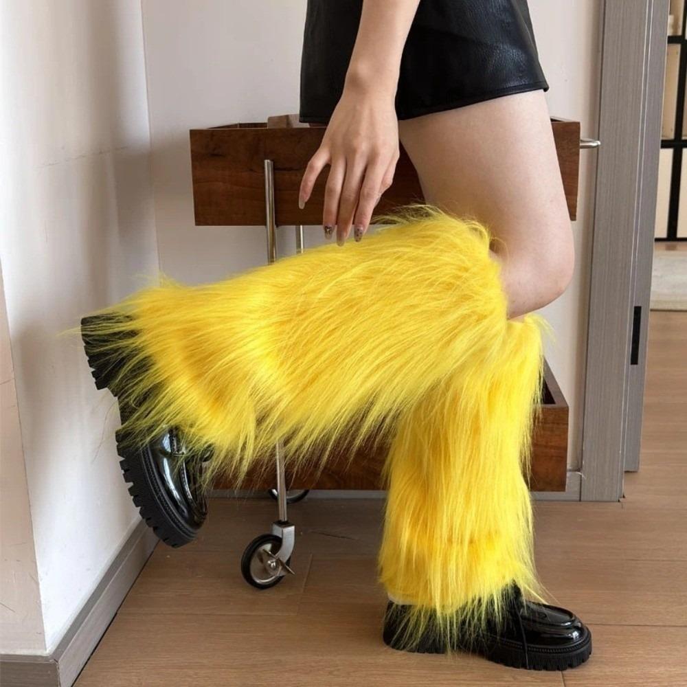 Warm Boot Covers Winter Foot Warming Covers Cozy Faux Fur Leg Warmers for Women Girls