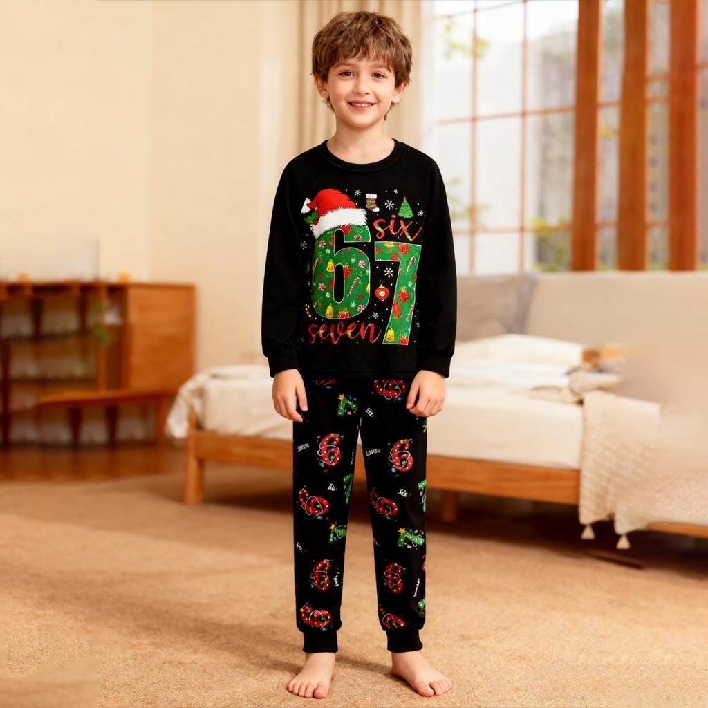 67 Dětská módní sada: Top s dlouhým rukávem a kulatým výstřihem a kalhoty