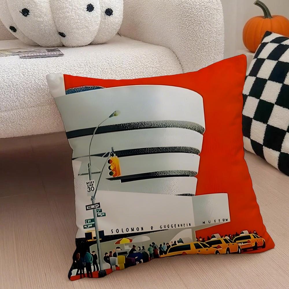 Trend Magazine N-New Yorker Cushion Cover Linen Pillow Case Soft Breathable Protective Couch Room Decoration