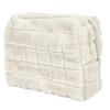 Borsa Cosmetica in Pelliccia Crema Poliestere e Nylon 18X10X11 Cm