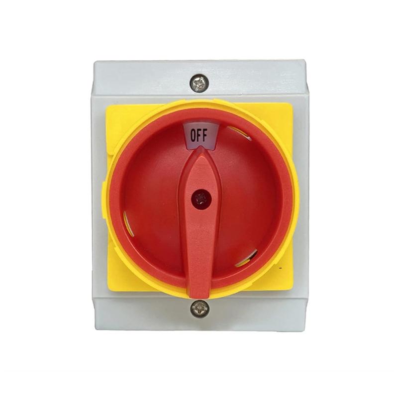 A84E-Isolator Switch Locking Fixed Padlock Rotary With Waterproof Enclosure 32A 3Phases 2 Positions On-Off