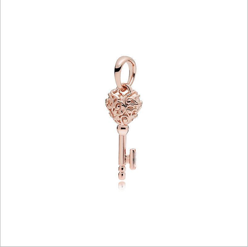 Rose Gold Series Firefly, Key Pendant Bead Component Bead Component Ideal Designed For European Authentic Original Bracelet High Quality Fine Jewelry