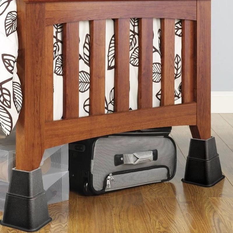 Thickened Bed Leg Protectors Not Scratch Floor Pad Slip Resistant Strong Plastic Caps Quick Fixing for Furniture