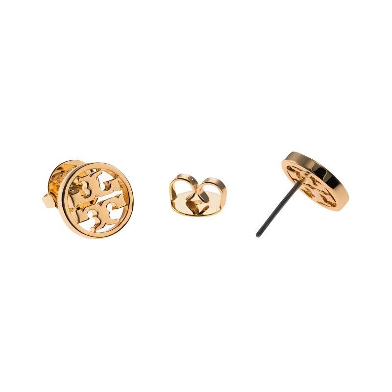 TORY BURCH MILLER series perforated double T brass earrings for women 26222-720-Tory Kim F