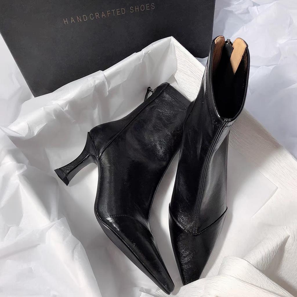New Fashion Ankle Boots Women Pointed Toe Slim Short Ladies Booties Wedding Dress Shoes Autumn Winter Zapatos Mujer