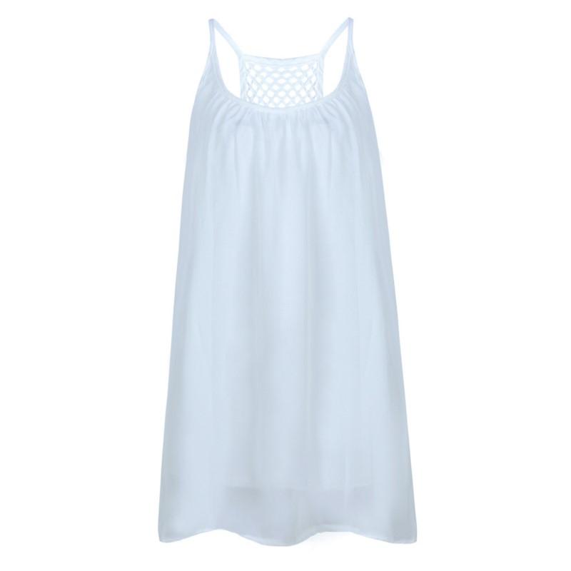 Letní Sexy Šaty Dámské Ležérní Šaty na Ramínka Síťovaná Záda Bez Zad Šifonové Šaty Módní Dovolená Plážové Letní Šaty Mini Šaty Dámské