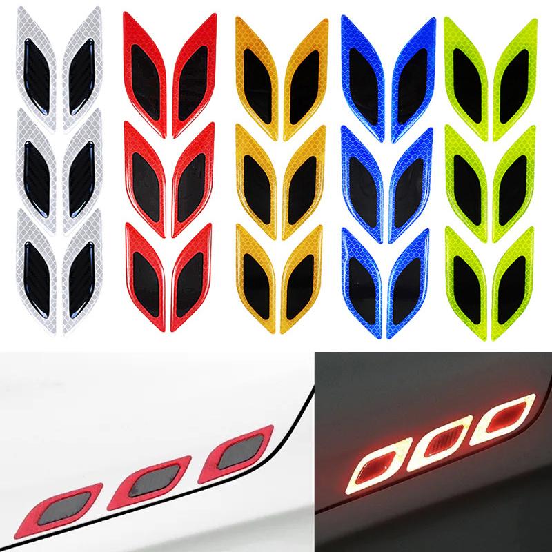 

4/6 шт. Светоотражающие наклейки для предотвращения столкновений Предупреждающая полоса о предотвращении столкновений