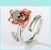 Elegant Zircon Inlaid Copper Ring Trendy Lightning And Meteor Design For Men And Women